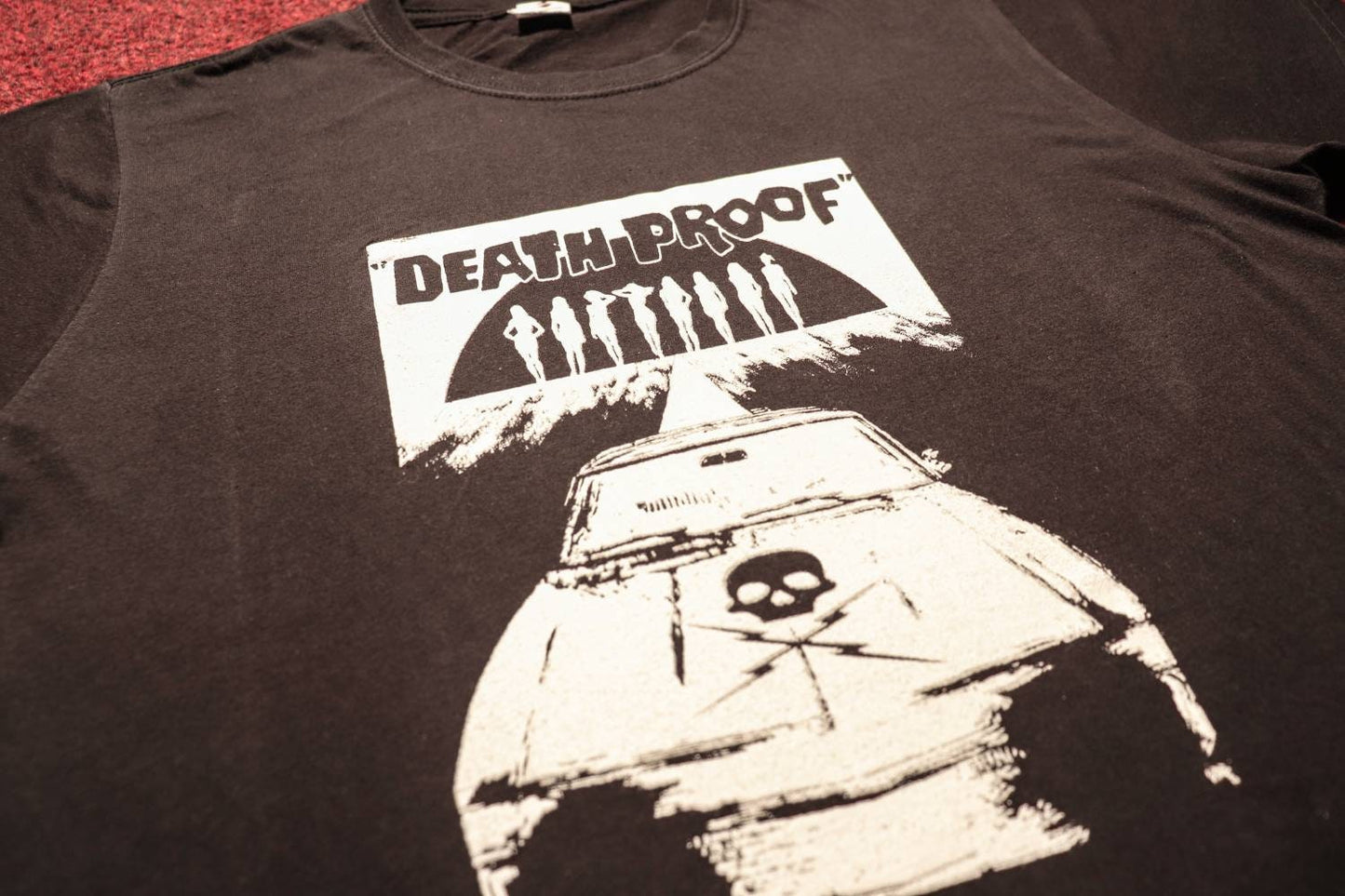 Death Proof Inspired Black T-Shirt – Hand Screen Printed (Fan-Made)