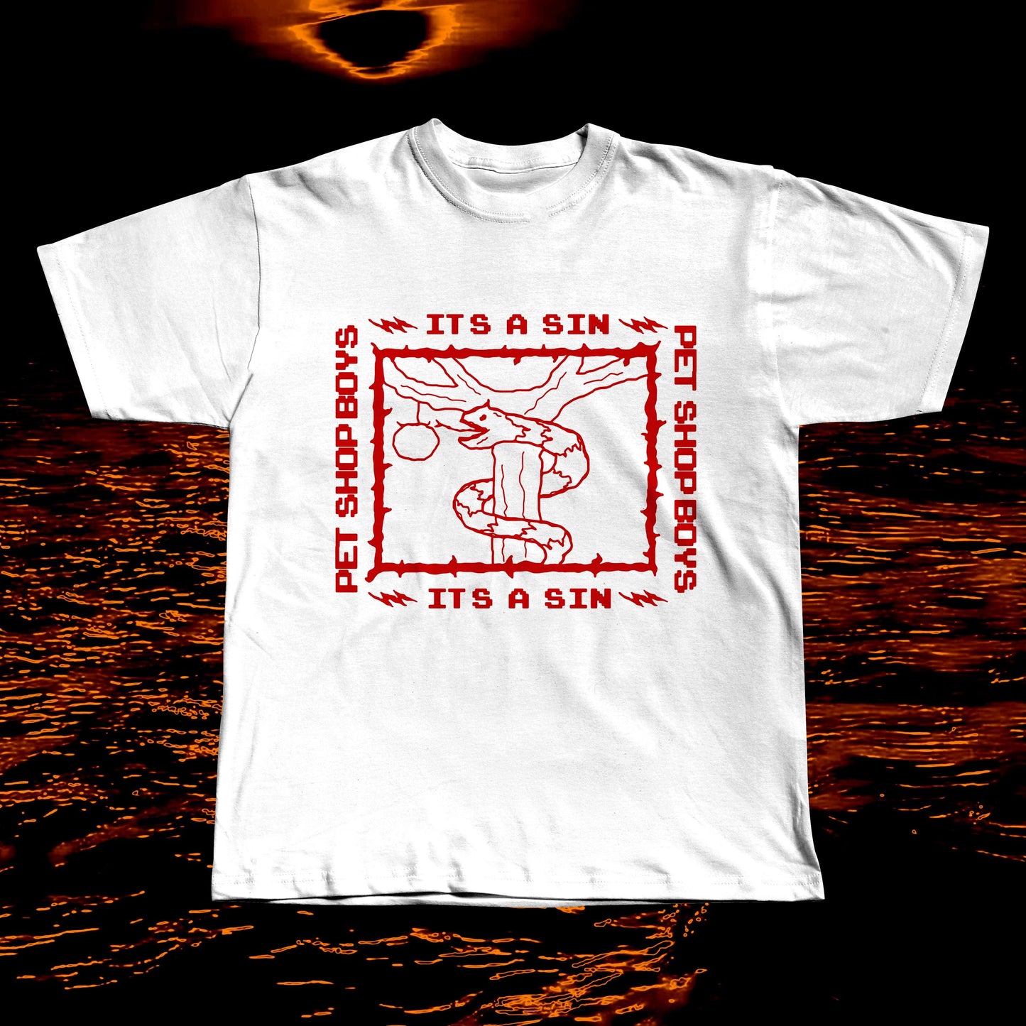 Pet Shop Boys “It’s a Sin” Inspired T-Shirt – Handmade Screen Print