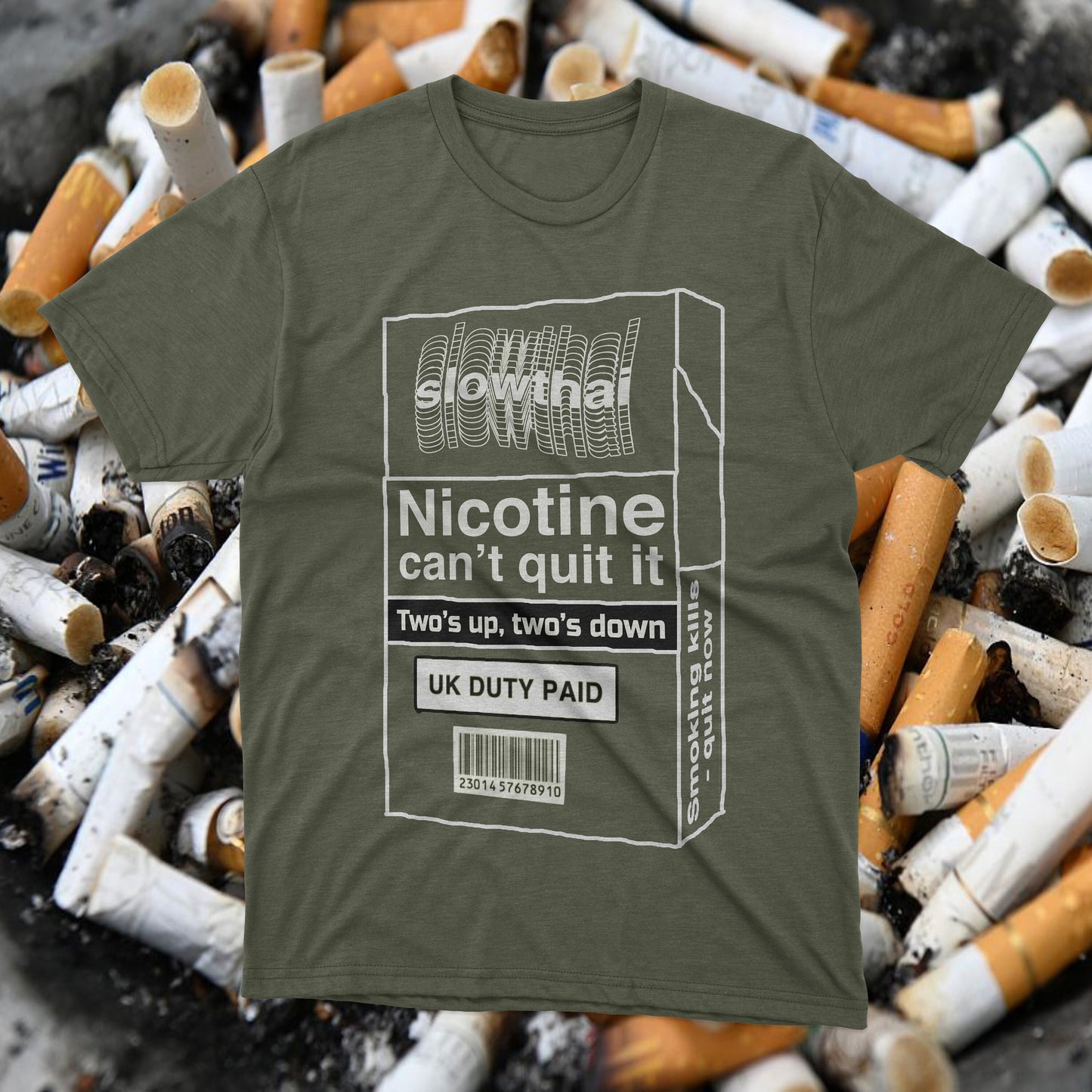 Slowthai Graphic T-Shirt – “Nicotine Can’t Quit It” Doorman Inspired Tee