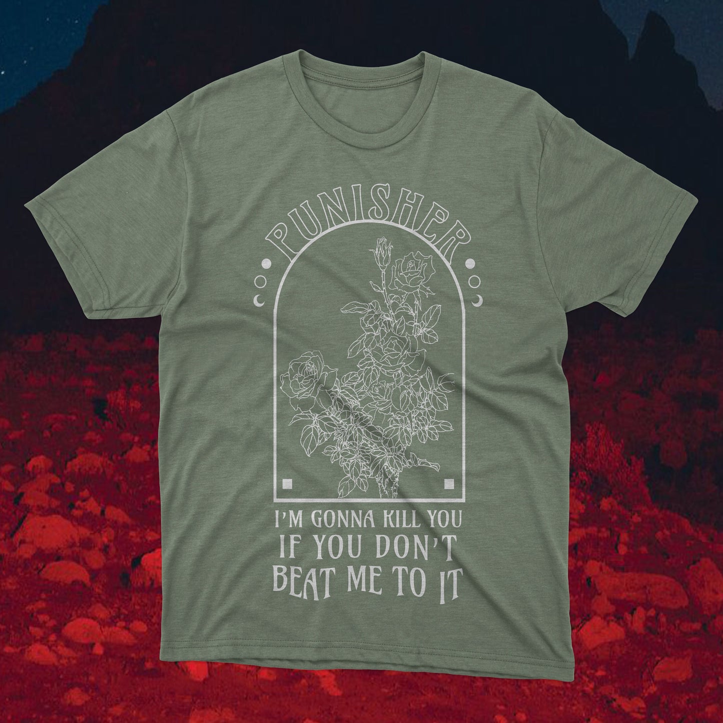 Handmade Screen Print Tee – Phoebe Bridgers Punisher Inspired Graphic