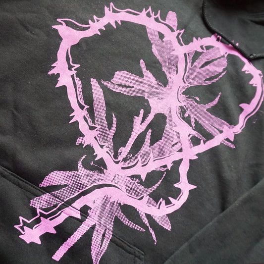 HEART Black Hoodie - Bipolia Merch - Hand Screen Printed