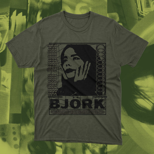 Bjork T-Shirt: Hand Screen Printed, Gothic Style