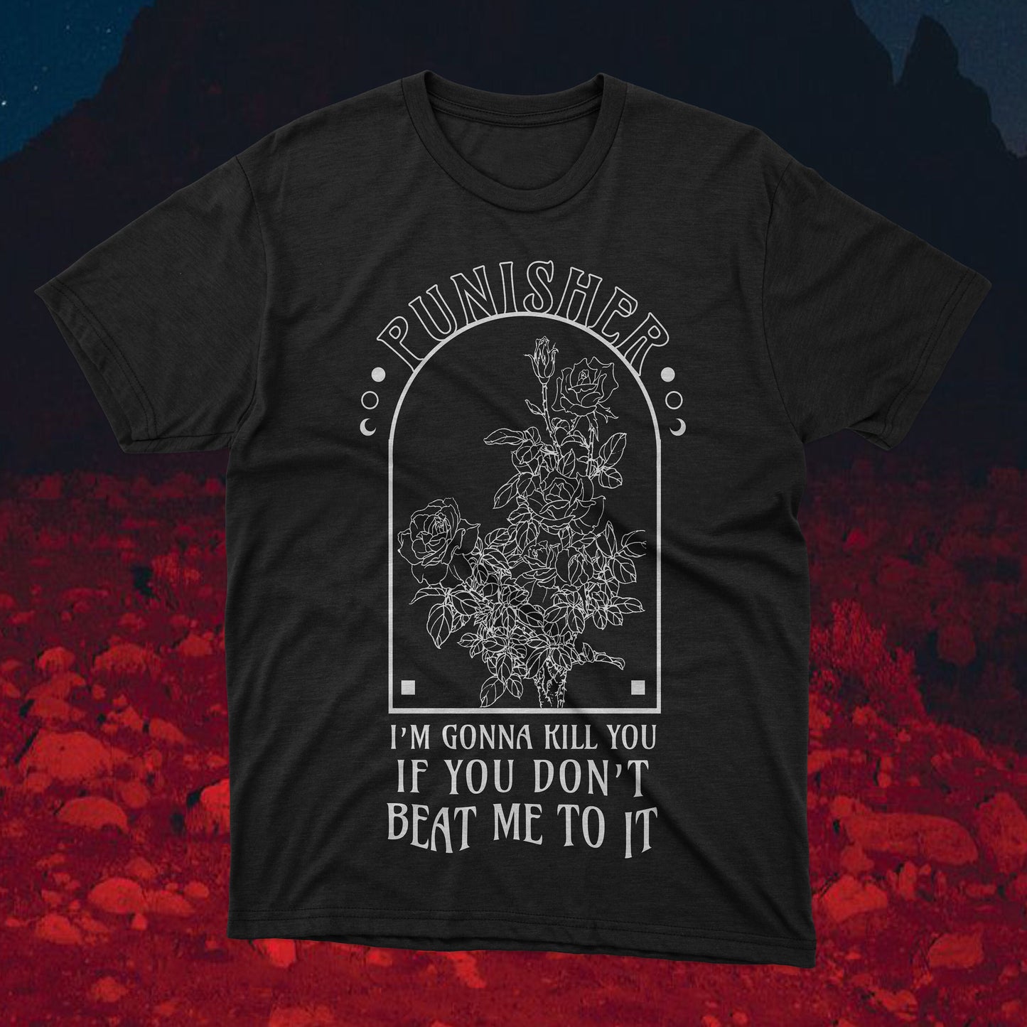 Handmade Screen Print Tee – Phoebe Bridgers Punisher Inspired Graphic