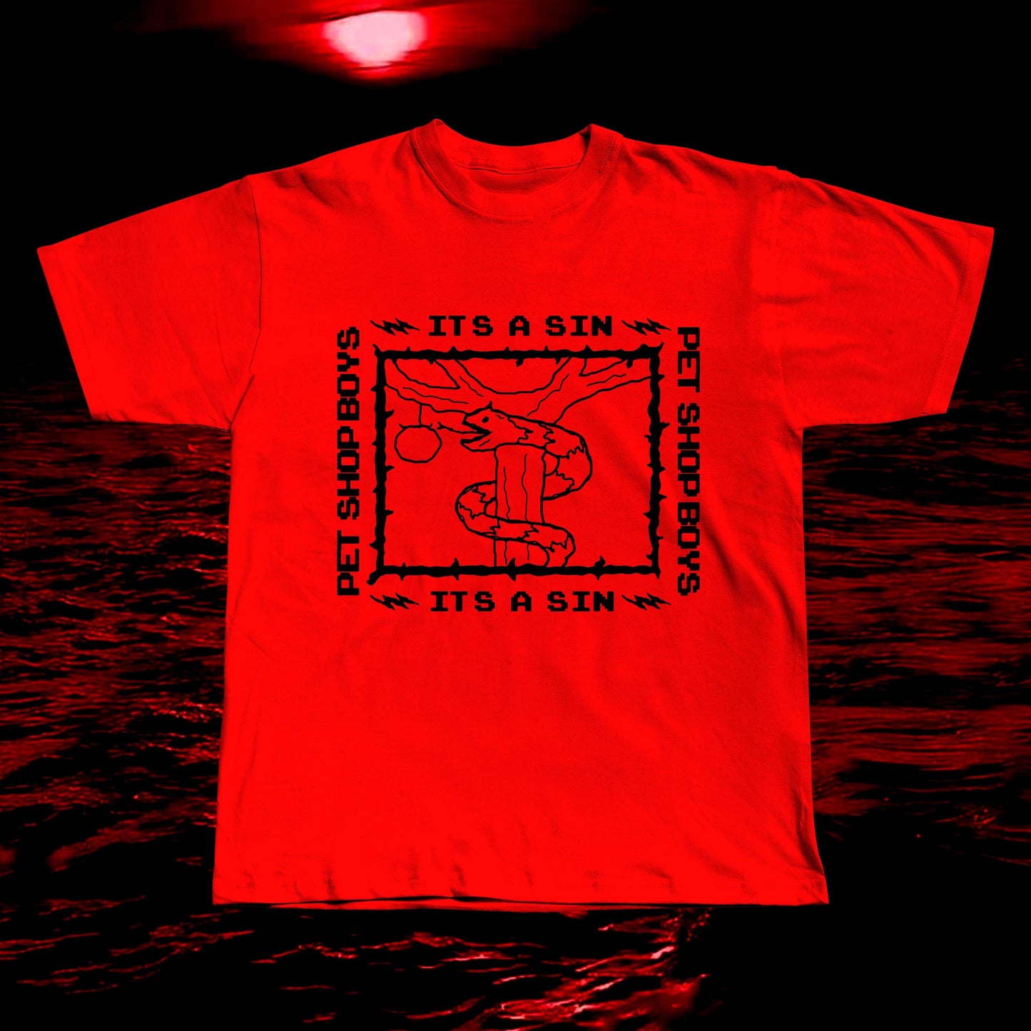 Pet Shop Boys “It’s a Sin” Inspired T-Shirt – Handmade Screen Print