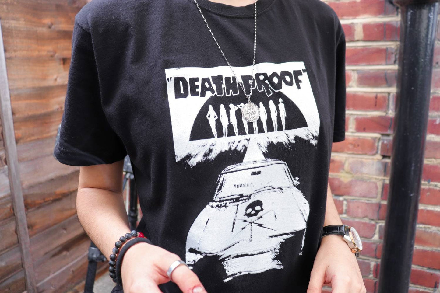 Death Proof Inspired Black T-Shirt – Hand Screen Printed (Fan-Made)