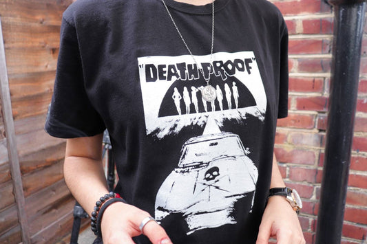 Death Proof Inspired Black T-Shirt – Hand Screen Printed (Fan-Made)