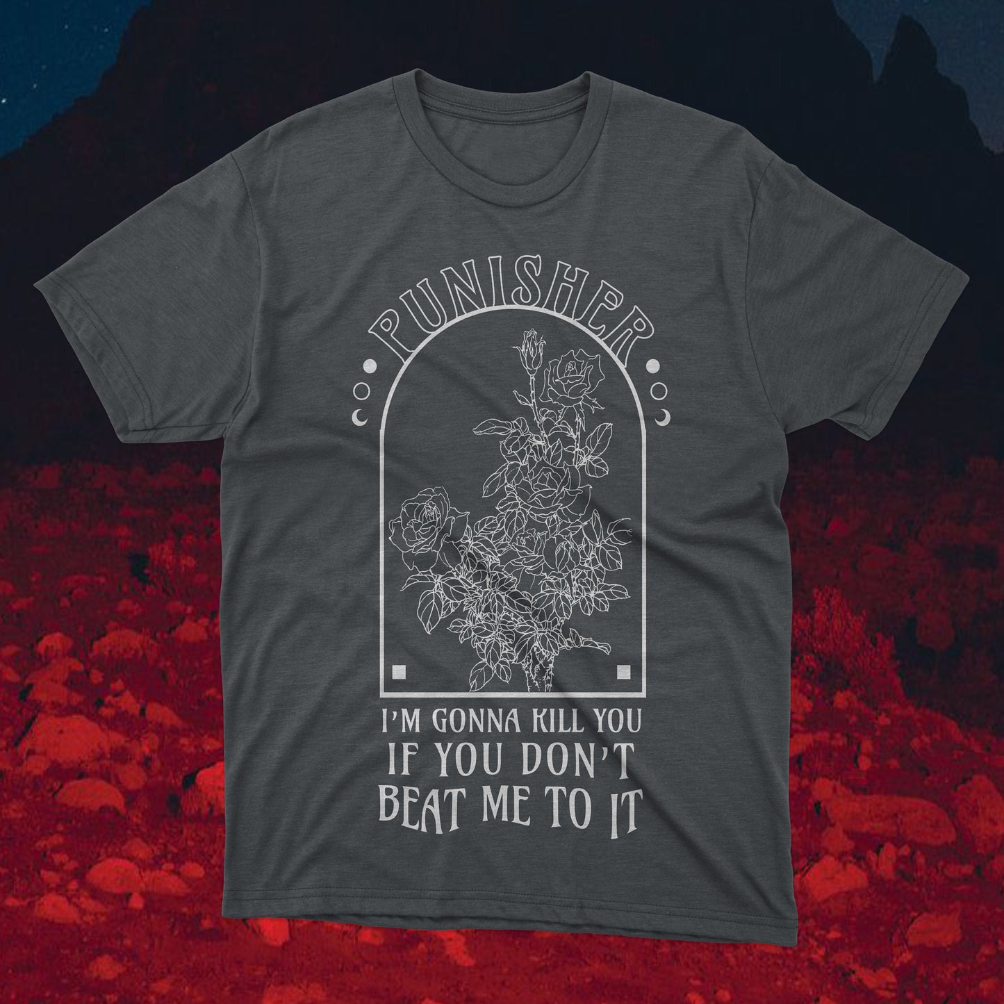 Handmade Screen Print Tee – Phoebe Bridgers Punisher Inspired Graphic