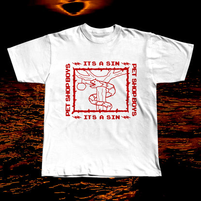 Pet Shop Boys “It’s a Sin” Inspired T-Shirt – Handmade Screen Print