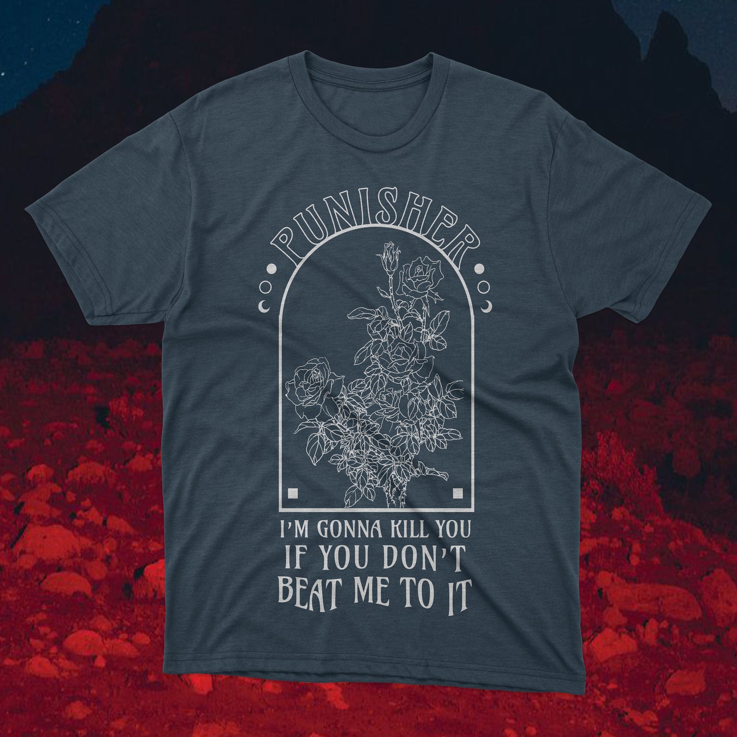 Handmade Screen Print Tee – Phoebe Bridgers Punisher Inspired Graphic