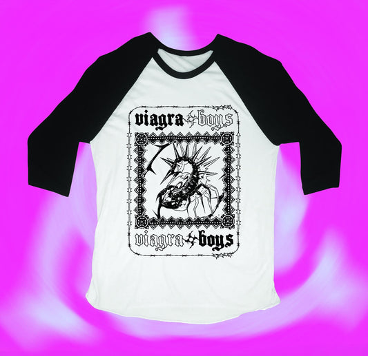 Viagra Boys Inspired Baseball T-Shirt – Hand Screen Printed