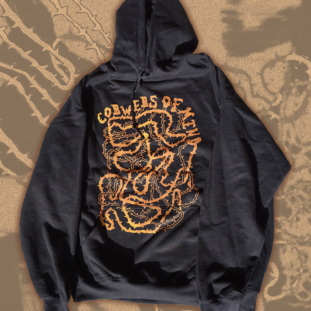 COBWEBS Black Hoodie - Bipolia Merch - Hand Screen Printed