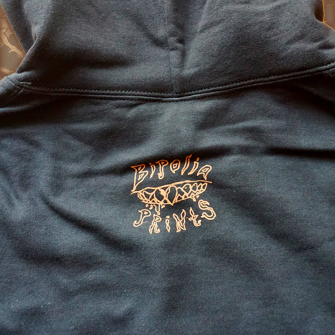 COBWEBS Black Hoodie - Bipolia Merch - Hand Screen Printed