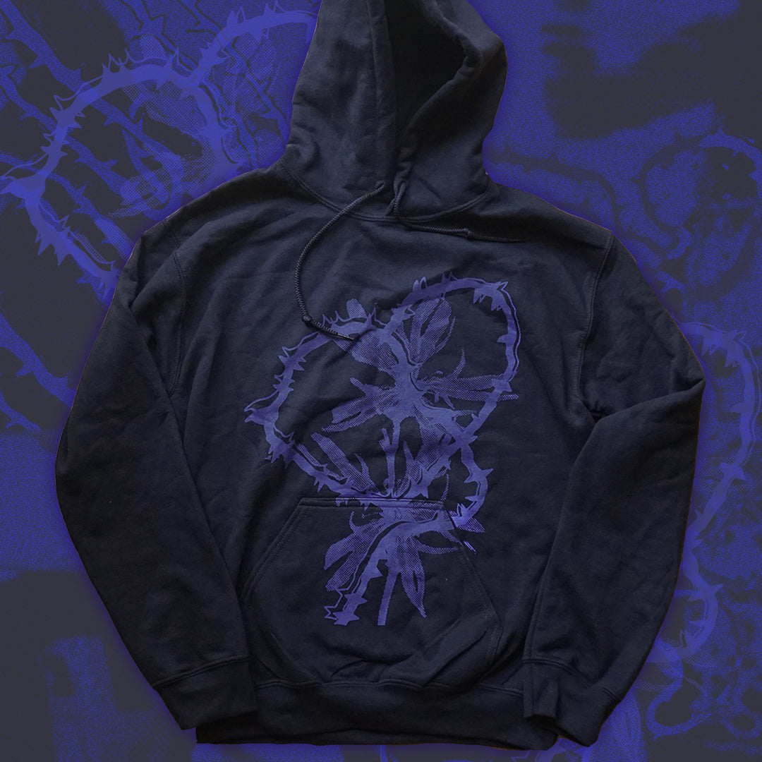 HEART Black Hoodie - Bipolia Merch - Hand Screen Printed