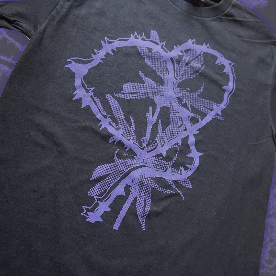 HEART T-shirt - Bipolia Merch - Hand Screen Printed Black Tee