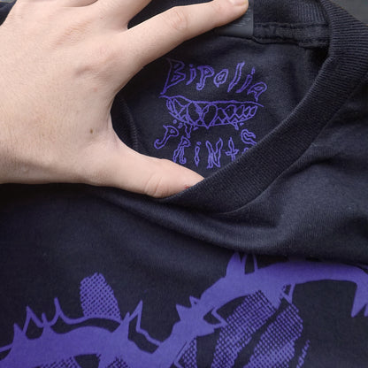 HEART T-shirt - Bipolia Merch - Hand Screen Printed Black Tee