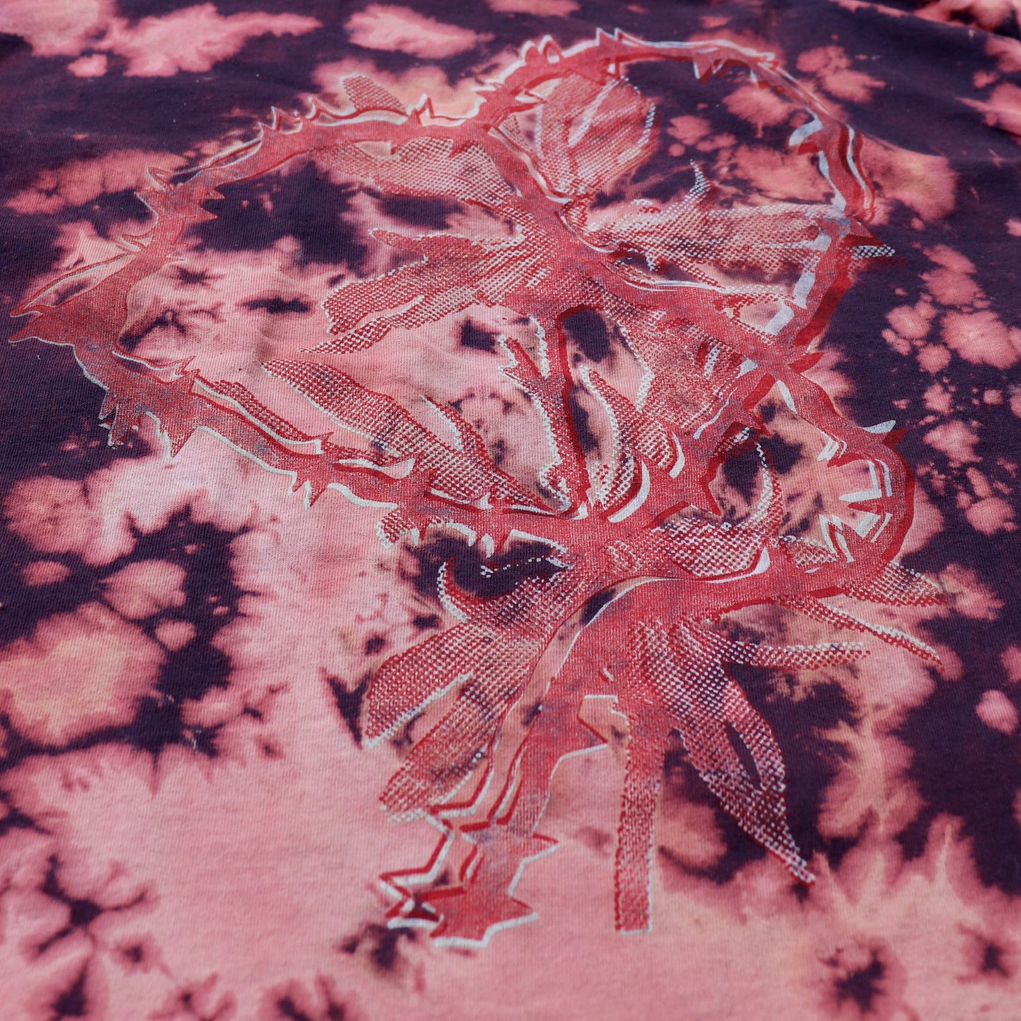 Double Heart Shirt - Bipolia Merch - Hand Screen Printed Bleached Tee