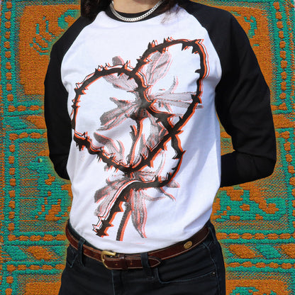 HEART Baseball Shirt – Bipolia Merch - Hand Screen Printed