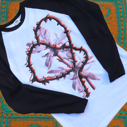HEART Baseball Shirt – Bipolia Merch - Hand Screen Printed