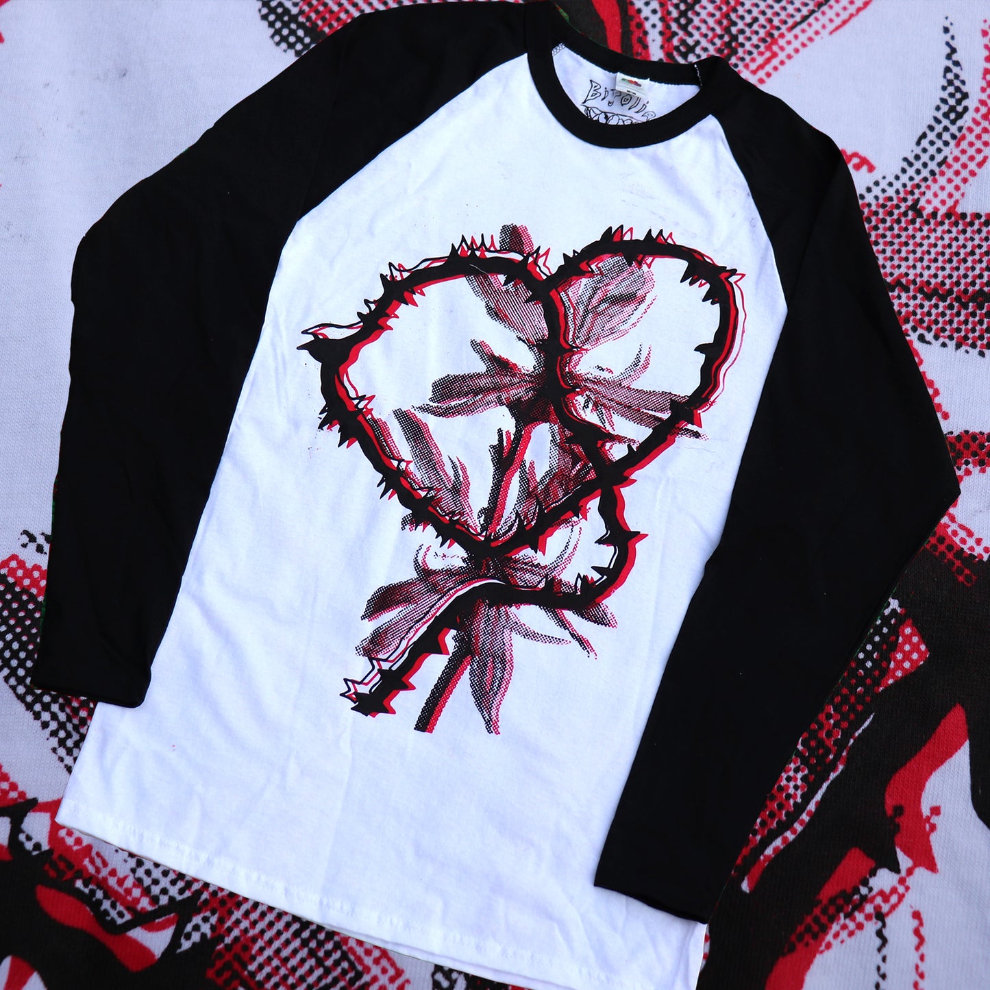 HEART Baseball Shirt – Bipolia Merch - Hand Screen Printed