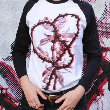HEART Baseball Shirt – Bipolia Merch - Hand Screen Printed