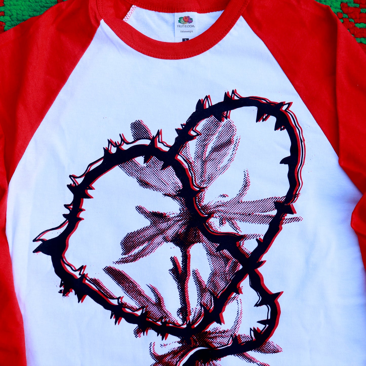 HEART RED Baseball Shirt – Bipolia Merch - Hand Screen Printed
