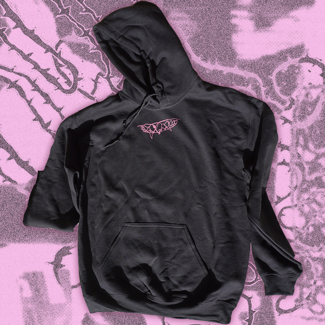 TEETH Black Hoodie - Bipolia Merch - Hand Screen Printed