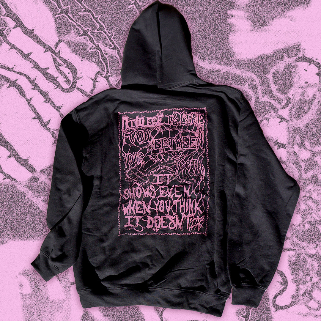 TEETH Black Hoodie - Bipolia Merch - Hand Screen Printed
