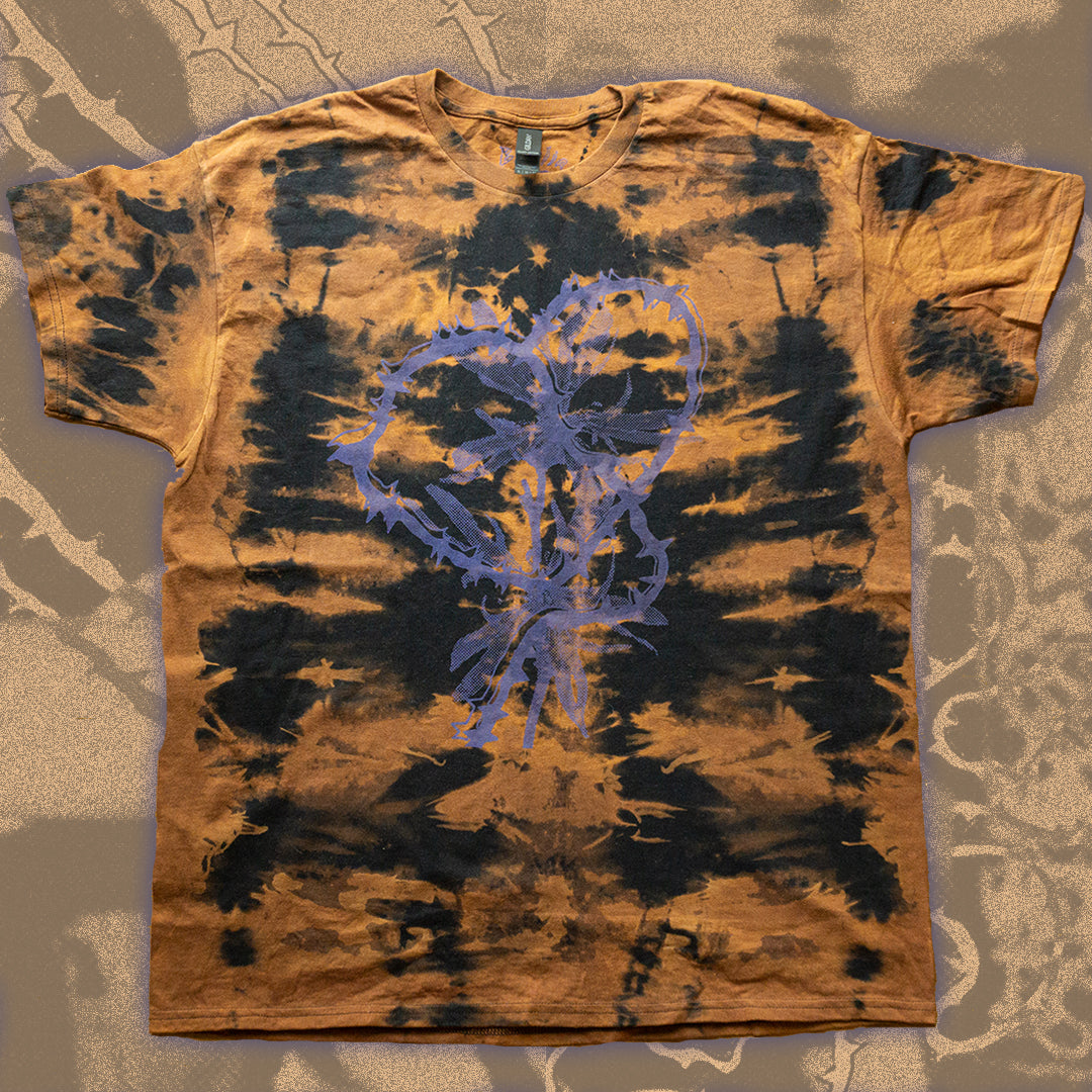 SpikY Heart Shirt - Bipolia Merch - Hand Screen Printed Bleached Tee