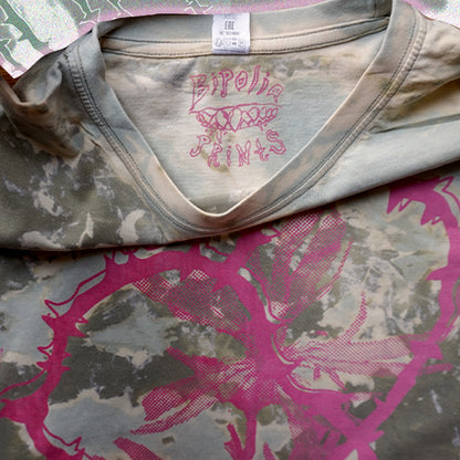 Spiky Heart - Bipolia Merch - Hand Screen Printed Bleached Tee