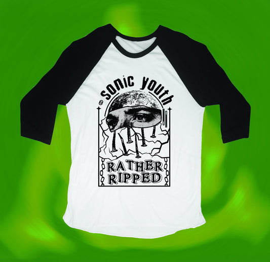Sonic Youth Inspired Baseball T-Shirt – Hand Screen Printed