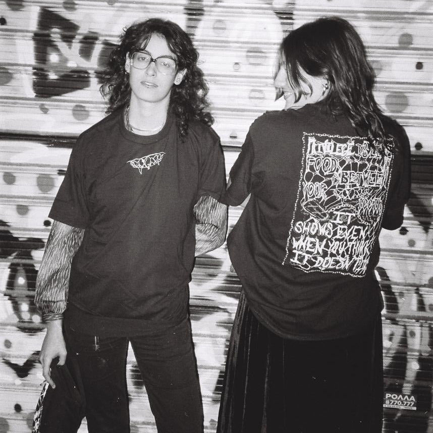 Merch displayed on models