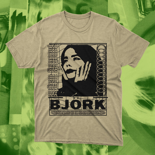 Bjork T-Shirt: Hand Screen Printed, Gothic Style