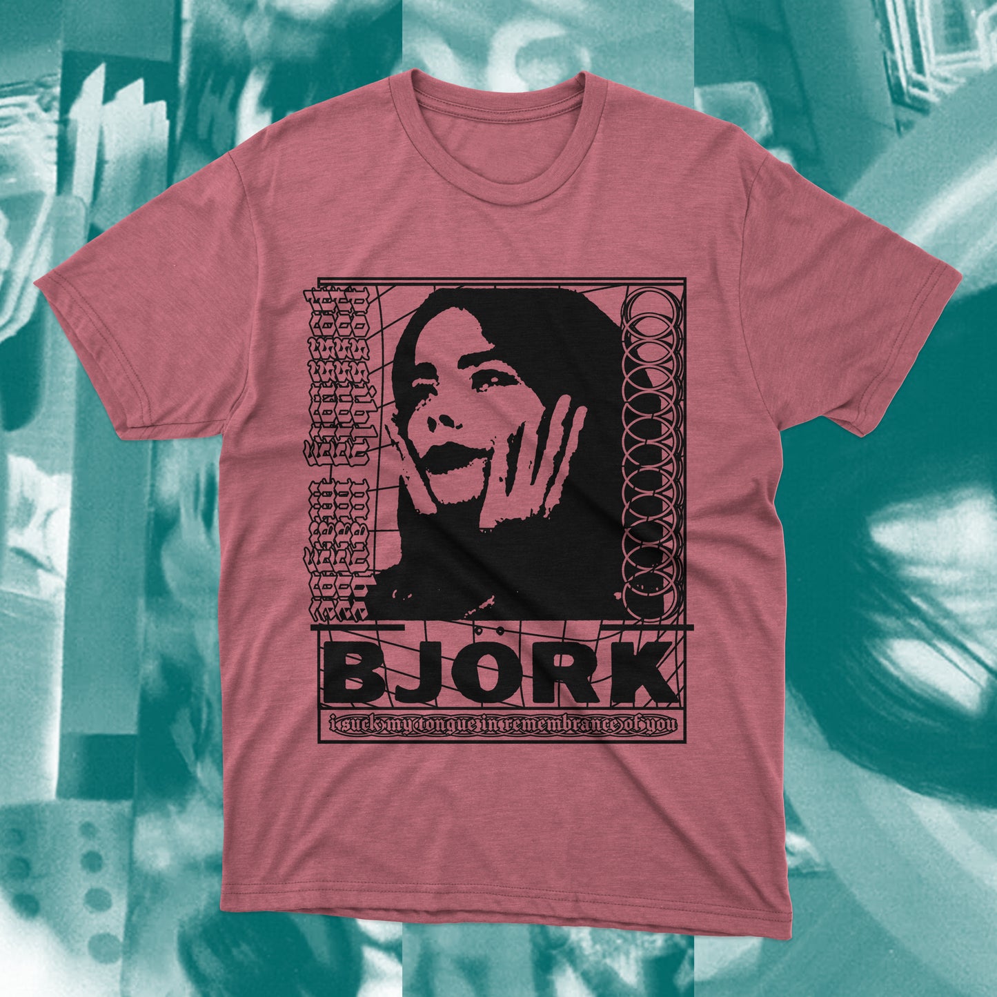 Bjork T-Shirt: Hand Screen Printed, Gothic Style