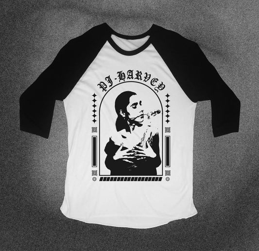 PJ Harvey Inspired Baseball T-Shirt – Hand Screen Printed (Fan-Made)