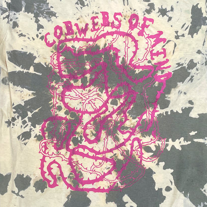 Cobwebs of Mind Bleached Tie-Dye T-Shirt: Hand Screen Printed Reworked Tee
