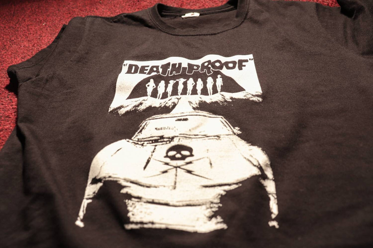 Death Proof Inspired Black T-Shirt – Hand Screen Printed (Fan-Made)
