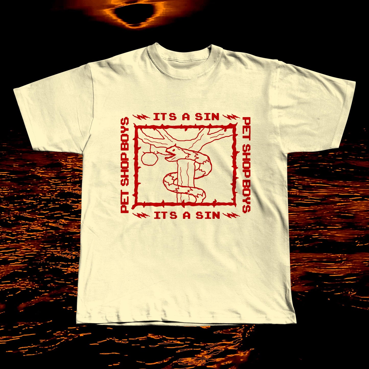 Pet Shop Boys “It’s a Sin” Inspired T-Shirt – Handmade Screen Print