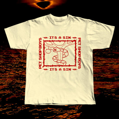 Pet Shop Boys “It’s a Sin” Inspired T-Shirt – Handmade Screen Print