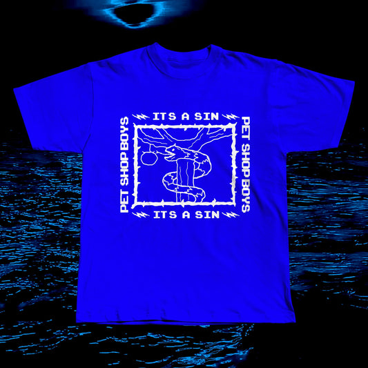 Pet Shop Boys “It’s a Sin” Inspired T-Shirt – Handmade Screen Print