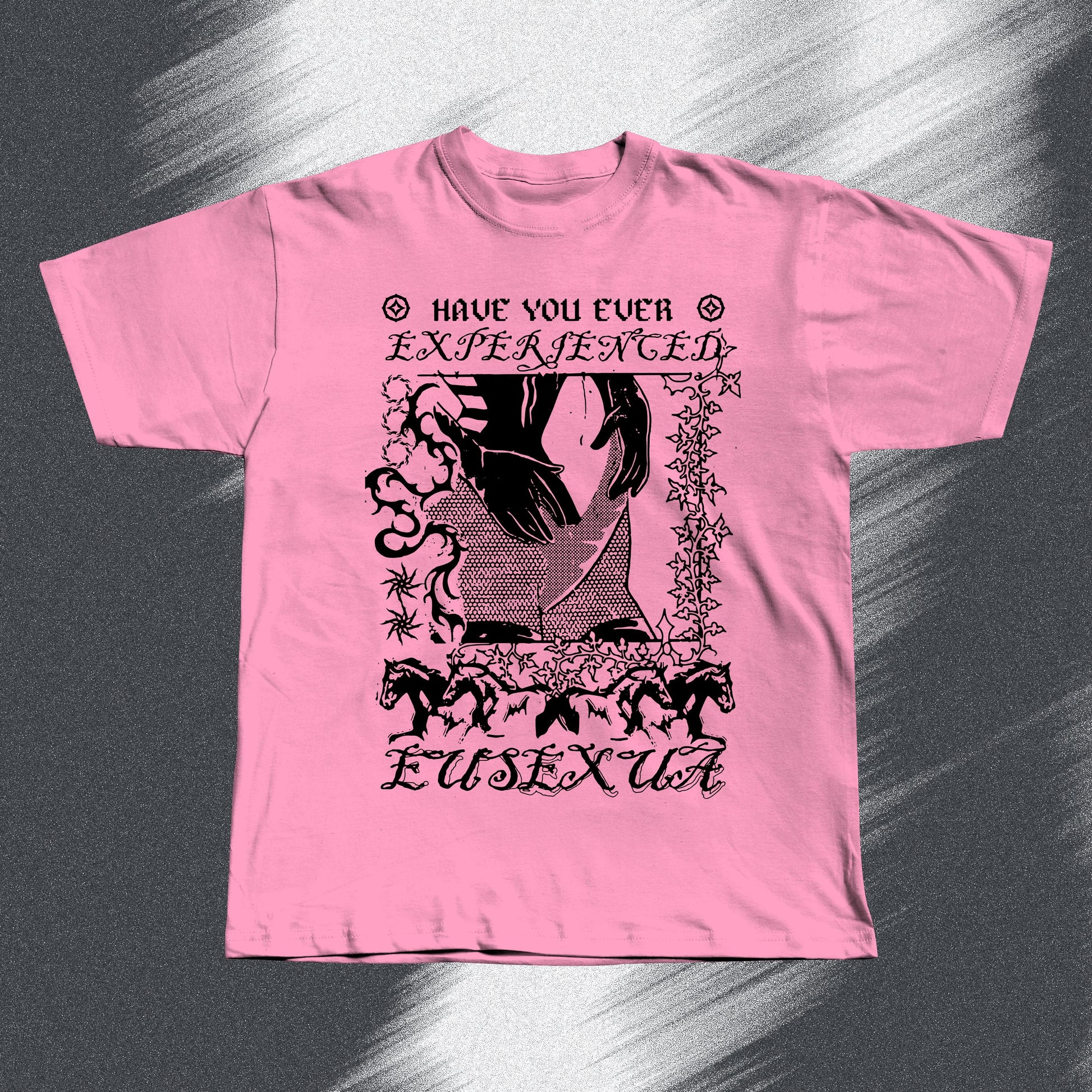 Hand screen-printed FKA twigs EUSEXUA inspired pink t-shirt on soft cotton, unisex fit.