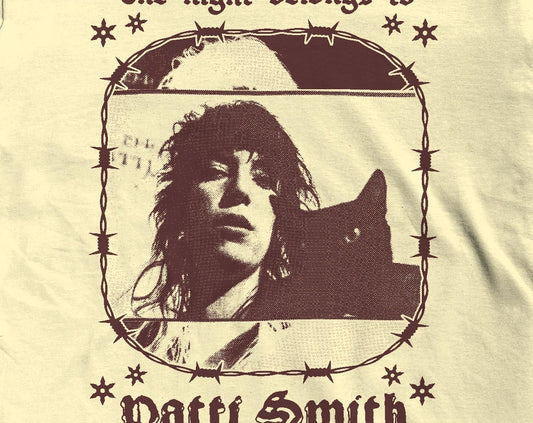Vintage Patti Smith T-Shirt: Barbed Wire Cat Design