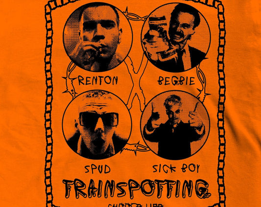 Trainspotting Inspired Hand Screen Printed T-shirt
