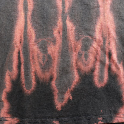 SPIKES/TEETH Bleached Tie-Dye T-Shirt: Hand Screen Printed Reworked Tee