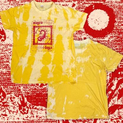 Viagra Boys Bleached Tie-Dye T-Shirt: Hand Screen Printed Reworked Tee