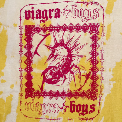 Viagra Boys Bleached Tie-Dye T-Shirt: Hand Screen Printed Reworked Tee